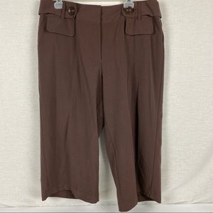 Dress Barn 16W Brown Knee Length Dress Pants. NWT